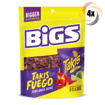 4x Bigs Takis Fuego Hot Chili & Lime Flavor Sunflower Seed Bags 5.35oz - £16.86 GBP