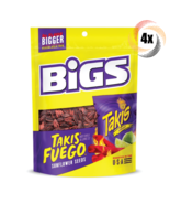 4x Bigs Takis Fuego Hot Chili &amp; Lime Flavor Sunflower Seed Bags 5.35oz - £16.48 GBP