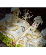 Storybook Village Diorama – Handcrafted Upcycled Book Art with Mini Paper Houses - $62.00