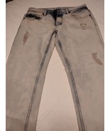 Southpole Jeans 34x32  Straight Leg Faded Blue Denim Distressed - $29.70