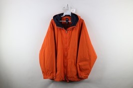 Vintage 90s Gap Mens Medium Faded Blank Lined Full Zip Hooded Jacket Orange - $923.82 MXN