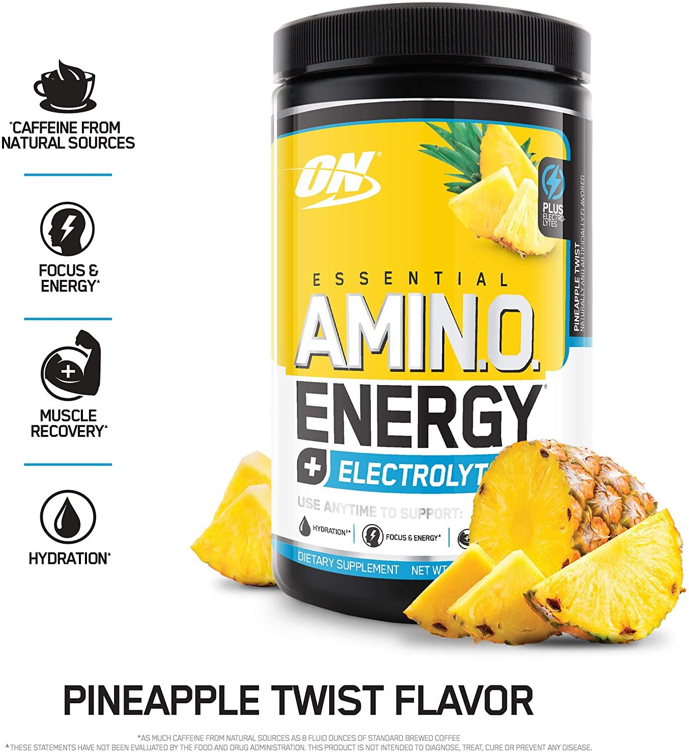 Optimum Nutrition ON Essential AMINO ENERGY Electrolytes Pineapple Twist 30 serv - $30.87