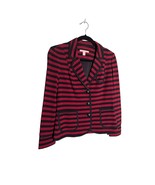 BANANA REPUBLIC Size 0 Dark Red Black Striped Blazer Dark Academia 3 Button - £20.78 GBP