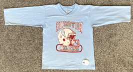 Vtg Houston Oilers Shirt-M 10-12-Light Blue 3/4 Sleeve Tee-Single Stitch... - $348.92 MXN