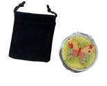 Butterfly Make up Mini Compact Mirror with Fabric Pull Bag NWT by Ganz - $13.97