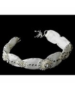 Crystal and Rhinestone Bridal Ribbon Headbands Ivory color Satin Headband - $58.91