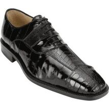 Men Belvedere Mare Genuine OSTRICH Eel Lace Up Black Shoes 2P7 image 3
