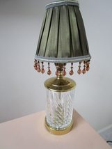 MID Compatible with CENTURY TABLE LAMP CUT CRYSTAL AND BRASS BEADED SHAD... - $104.85
