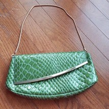 Steve Madden Green Faux Croc Skin Bag Gold Trim Handbag Shoulder Bag - $21.99