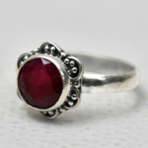 925 Sterling Silver Ruby Handmade Ring SZ H to Y Festive Gift RS-1110 - £20.89 GBP