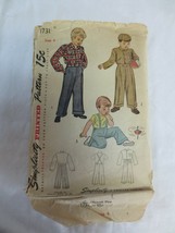 Vtg 1950&#39;s  Simplicity pattern Boys Jacket, Pants,  #1731  Sz 4 - £3.98 GBP