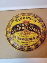 Rare Vintage Fiebing&#39;s Harness Soap Dressing Elaborate Empty Tin Milwaukee Wisc - $21.28