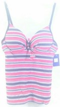 New Cayo De Agua Womens Bikini Top Multicolour Stripe Size 8 Swim Bathing Suit  - £18.77 GBP