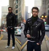 Hidesoulsstudio Mens Black Real Leather Jacket for men #53 - £102.38 GBP