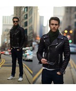 Hidesoulsstudio Mens Black Real Leather Jacket for men #53 - £102.71 GBP