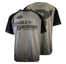 Harley-Davidson Men&#39;s T-Shirt Grey Black Iron Bond Raglan Short Sleeve (... - $31.50