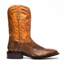 MISSOURI Genuine Snake Skin Cowboy Boot from the Western Collection Cognac image 2