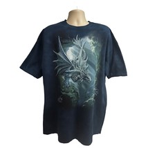 The Mountain Age of Dragons Men Blue Tie Dye Graphic T-Shirt 3XL Stretch Cotton - £19.89 GBP