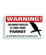 Warning DECAL trained PARROT cockatoo macaw bird cage bumper or window s... - £7.80 GBP