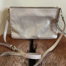 Fossil Sydney $120 Gold Leather Crossbody Purse - £35.76 GBP