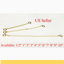 14k gold filled Extender Safety Rolo Chain Necklace Bracelet spring lock #3 - £2.99 GBP