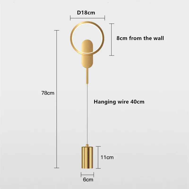 Bedroom Bedside Lamp LED Wall Lamp Modern Minimalist Nordic Designer Light  Mini - £178.07 GBP