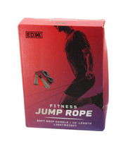 EDX Jump Rope for Fitness Workout, Exersise Tange-Free Hand Grip 10 ft Black - £12.34 GBP