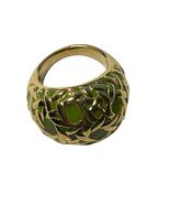 Kate Spade New York Green Oval Emerald Glass Cocktail Ring Gold Color Si... - $1,218.96 MXN