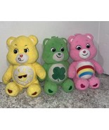 3 Different 14&quot; Care Bears Plush colors Yellow Green Pink Kids Well Love... - $24.45