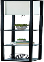 Simple Designs LF1014-BLK 62.5&quot; Modern Etagere Organizer Storage 3 Shelf Floor L - £60.22 GBP