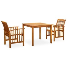 vidaXL Acacia Wood Garden Dining Set for Two Square Table Chairs Outdoor - $441.49