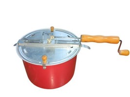 Whirley-Pop Popcorn Popper Red Metal Hand Crank . 6 Qt - £9.94 GBP