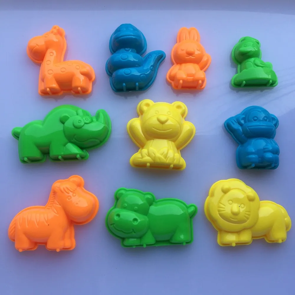 10 PCS Set Animals Sand Clay Tool Beach Toys Novelty Pyramid Mold Building Model - £12.58 GBP