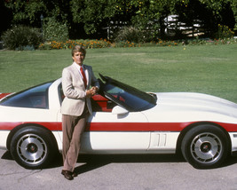 Dirk Benedict in The A-Team with his 1984 Chevrolet Corvette 16x20 Canvas Giclee - $69.99