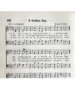1894 Sheet Music O Golden Day Christian Religious Victorian Hymns 7.75 X 5&quot; - $19.99