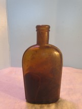 Vintage 6&quot; Amber Brown Glass MEDICINE  Bottle &quot;S&quot; - £17.98 GBP