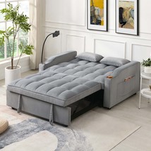 Velvet Futon Sofa Bed: Reclining &amp; Convertible - $480.99