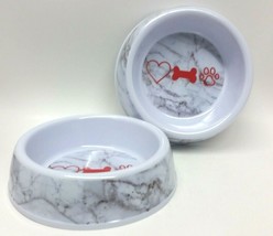 2 x Dog Food Water Dish Pet Food Sturdy Feeding Bowls 6&quot; Diameter Bowl B... - $15.83