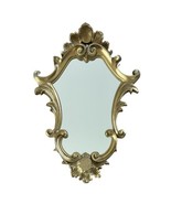 Vintage Ornate Goldtone Wall Mirror Everest Plastic Mirano Italy Shell D... - £50.55 GBP