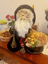 Vintage 22&quot; Old World Santa St Nick Father Christmas stuffed fabric decor figure - $88.11