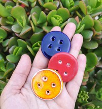 3Pc 40mm Large Handmade Ceramic Sewing Buttons Round Colorful Coat Buttons - £15.40 GBP