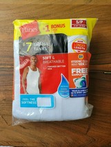 Hanes Lot of 7 Tagless Mens Size S/P 34&quot;/36&quot; Soft &amp; Breathable White Tanks (NEW) - £11.67 GBP