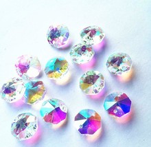600pcs14mm ABcolor Glass Crystal Octagon Beads  2 Hole DIY Curtain&amp;Chand... - $33.89