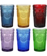 12 Oz Drinking Glasses Barware Highball Tumblers Water Juice Multicolor ... - £35.54 GBP