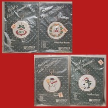 VTG Bead a Little Christmas Ornaments 4 Kits Wangs Intl Taiwan 80s Cross Stitch - £10.41 GBP