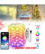 Christmas LED Tree Decoration RGB String Lights Bluetooth App Remote Con... - $37.03 CAD