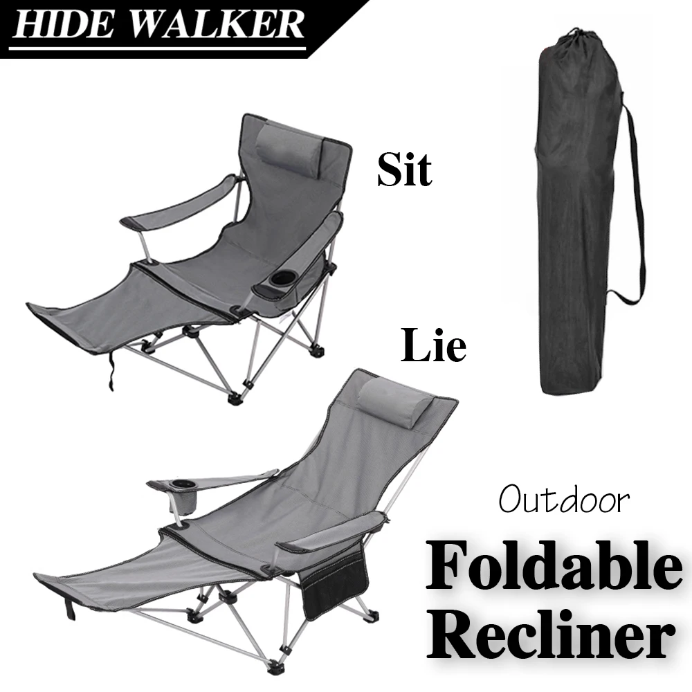 Foldable Chair Bed with Arm Rests Camping Deck Chair Outdoor Beach Folding Chair - £359.54 GBP