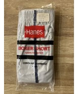 Vintage Hanes Mens SlimLine Boxer Short Underwear Gray Poly Cotton Size ... - £51.40 GBP