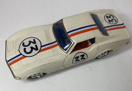 Vintage Taiyo Rusher Stingray Corvette #33 Tin Litho Bump&#39;n Go Toy  - 19... - £66.86 GBP