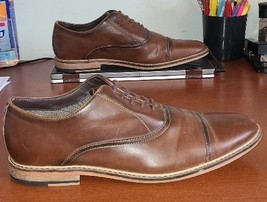 Seven 91 Men&#39;s Shoes Size 10.5 Brown Leather Lace Up Cap Toe - $21.79
